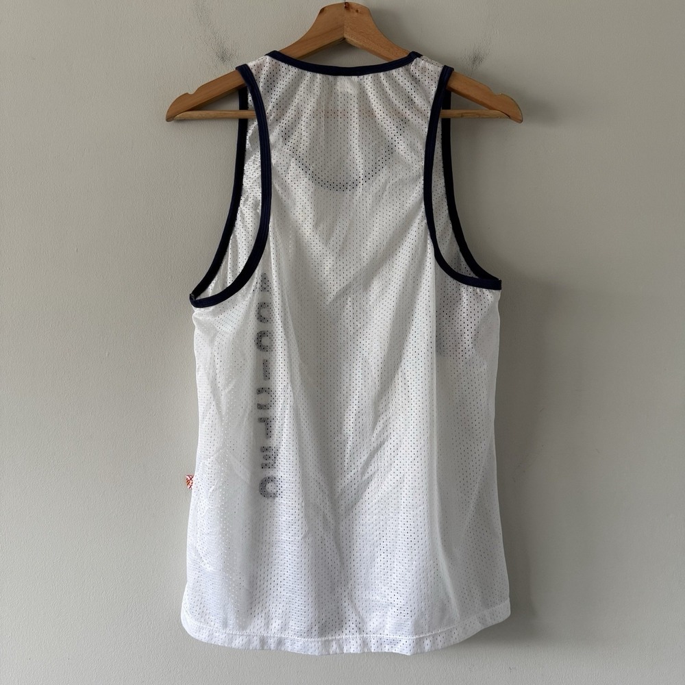 Addicted Mens Tank Top Size M White Mesh See Thru Muscle Clubwear Gay Interest - Picture 2 of 10